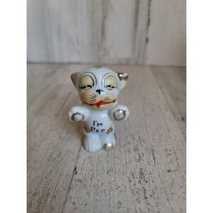 Vintage japan cat I'm pep pepper shaker ceramic kitchen figure dog
